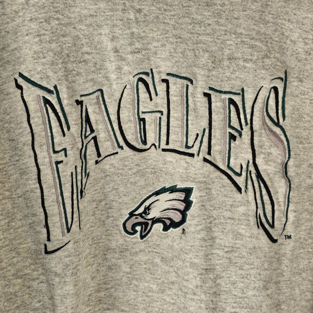 Vintage Logo‎ Athletic Mens Gray Philadelphia Eagles Crewneck Sweatshirt Large - Picture 3 of 4